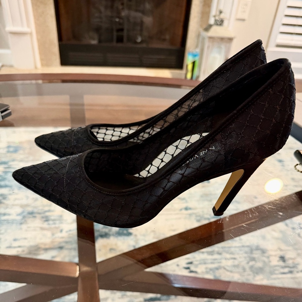 Nine West Black Mesh Heels